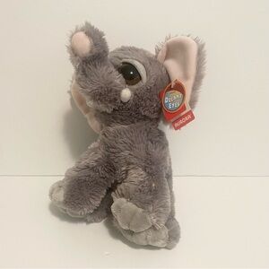 Aurora Dreamy Eyes Elephant Plush Gray Stuffed Animal Toy 11” Zoo Floppy Big Eye